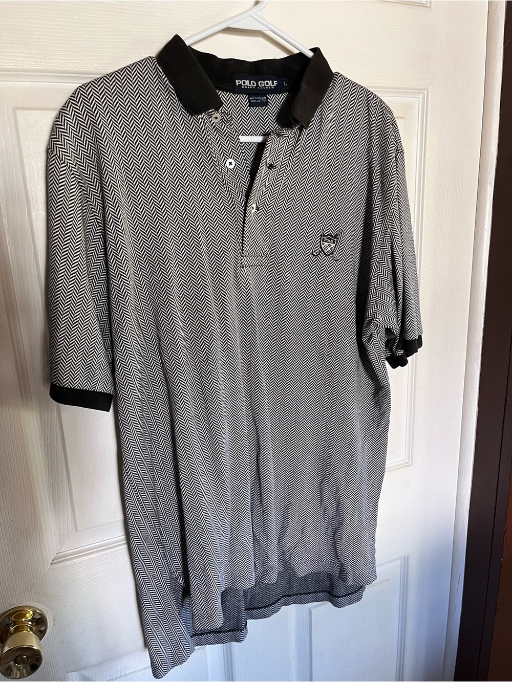 Ralph Lauren Polo Golf Herringbone Polo in Black and White